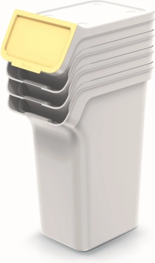 Juego de cubos apilables para residuos separados 4×25 l – gris ceniza