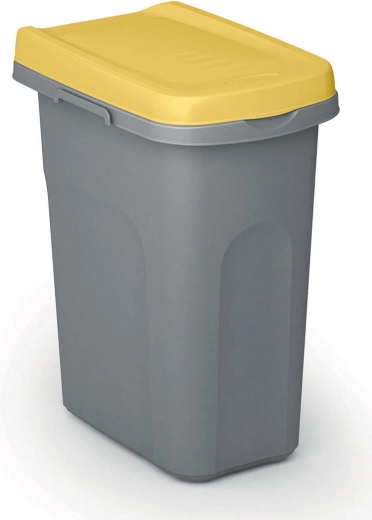 Papelera para residuos clasificados HOME ECO SYSTEM 25 l, gris con tapa amarilla