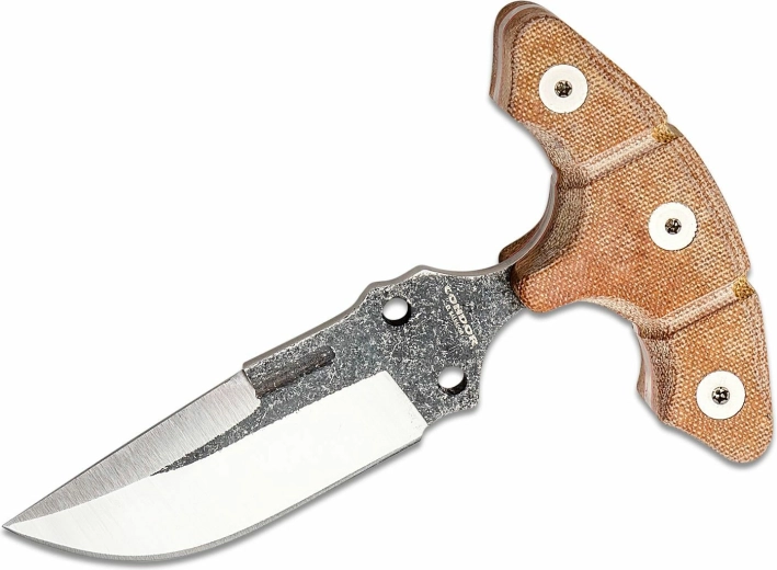 Daga táctica Condor Tactical P.A.S.S. EDC Dagger 10 cm, Micarta marrón, funda de cuero