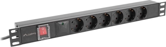 Regleta de distribución para rack PDU 19" 1U Lanberg