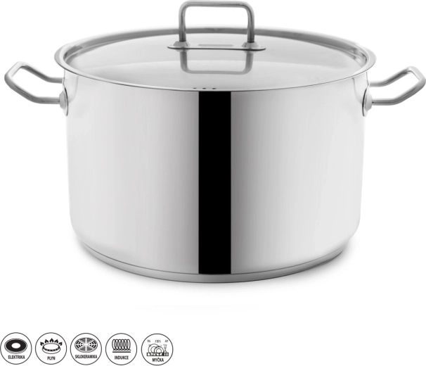 Cacerola de acero inoxidable Stock 21,5 l con tapa