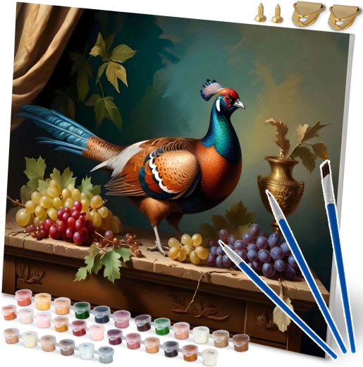 Pintura por números 40 × 50 cm – faisán, naturaleza muerta MASSIDO