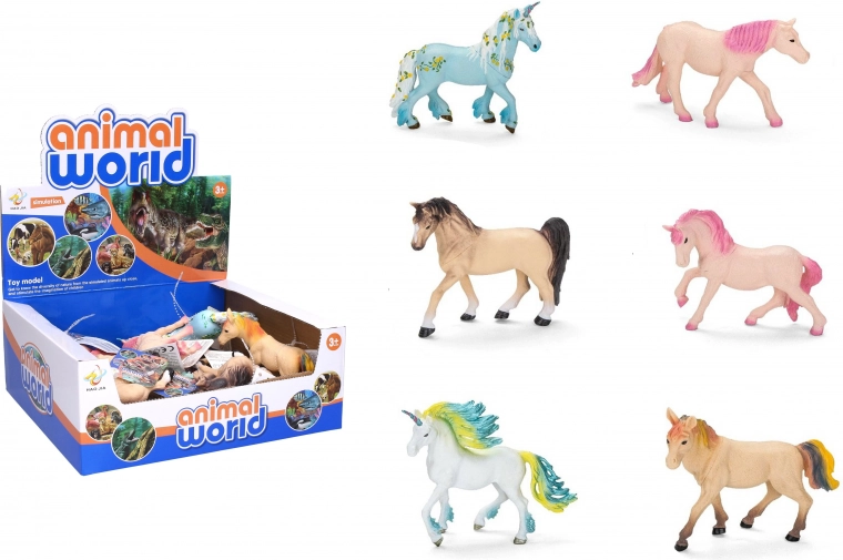 Figura de caballo de 13 cm - 1 unidad – Mezcla de caballos y unicornios de colores