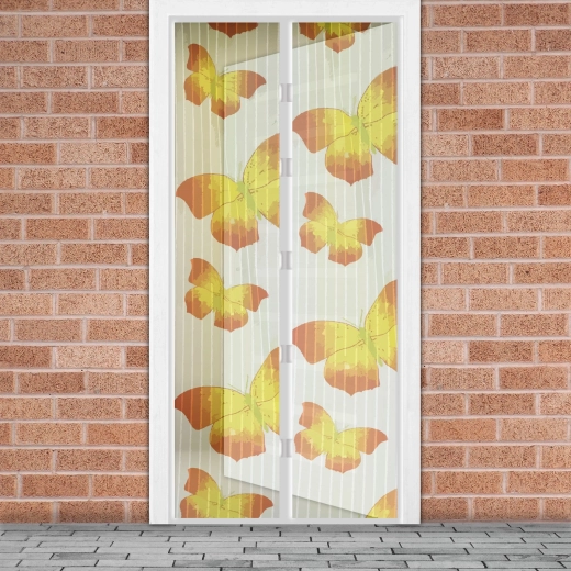 Mosquitera magnética para puertas con motivo de mariposas