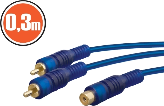 Cable divisor RCA de 0,3 m azul