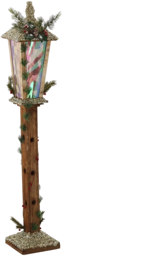 Linterna LED navideña de madera