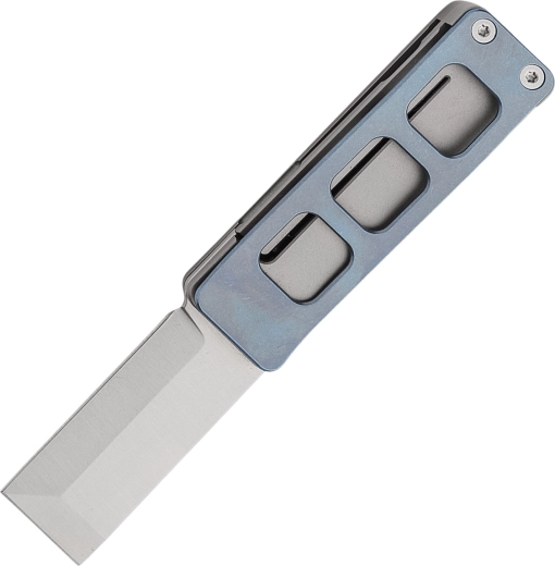 Petrified Fish Cash cuchillo de bolsillo de titanio 4,6 cm – satinado, azul