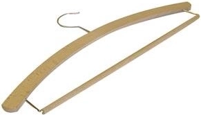 Percha de madera para hombre con gancho giratorio, encerada, talla L