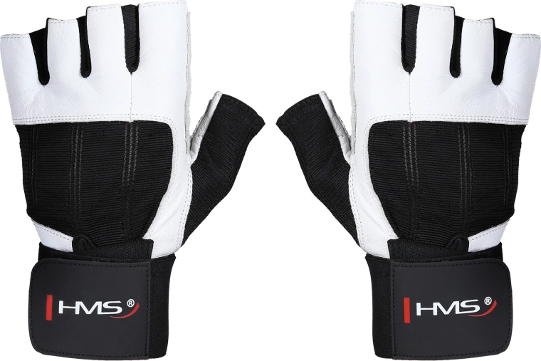 Guantes de fitness HMS RST04 con soporte de muñeca – Blanca