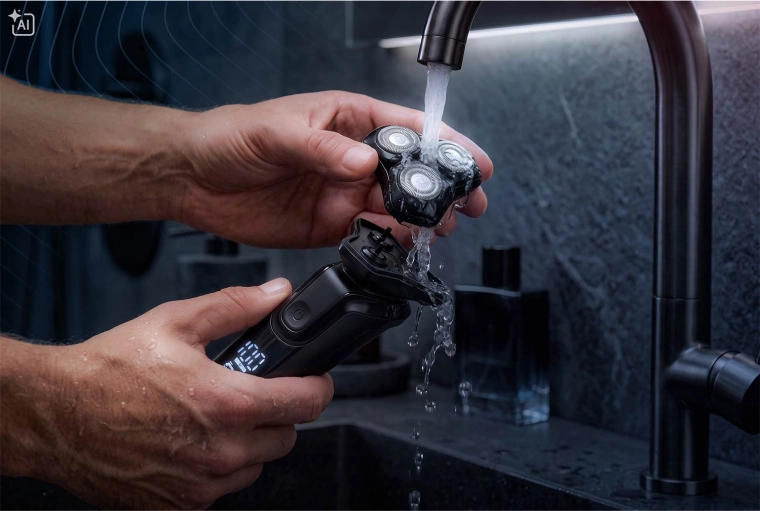 Afeitado en húmedo y en seco + enjuague bajo el agua (IPX6)