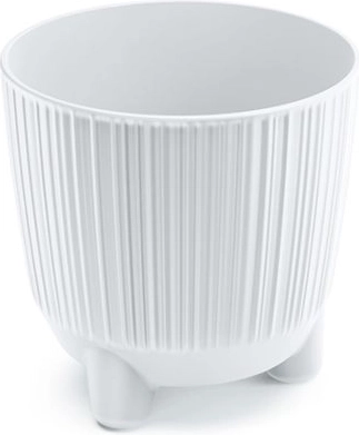 Maceta con patas de plástico 10,7 cm blanca