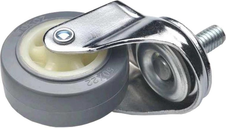 Rueda giratoria para muebles de 50 mm con tornillo M10, juego de 4 uds.