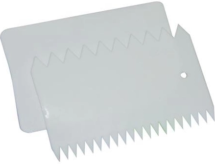 Juego de rasqueta y decorador de plástico 10,7 × 7 cm, blanco, 2 uds