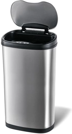 Cubo de basura de acero inoxidable sin contacto para residuos clasificados 50 l