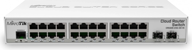 Conmutador MikroTik Cloud Router Switch CRS de 24 puertos GbE 2xSFP+