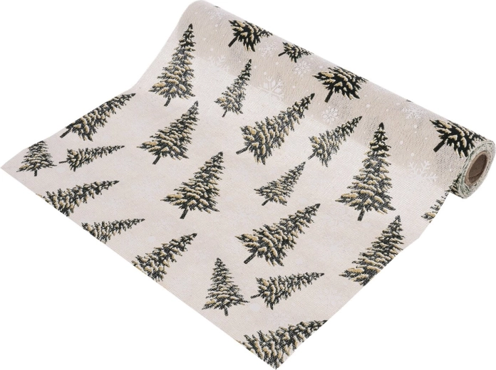 Camino de mesa navideño con motivo de árboles 250 × 28 cm - 1 pieza