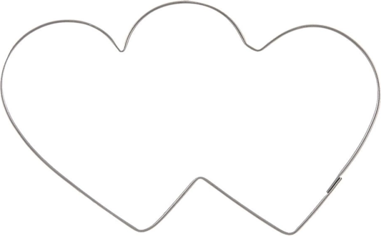 Cortador de galletas de acero inoxidable doble corazón 9 cm