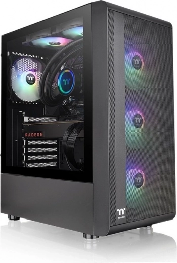Caja de ordenador S200 con cristal templado e iluminación RGB