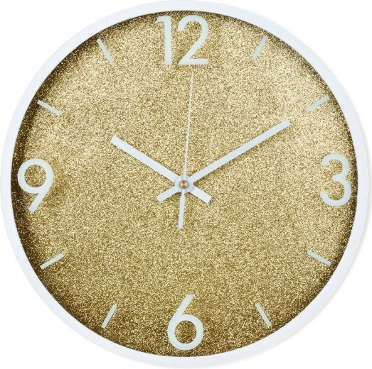 Reloj de pared dorado y blanco 29,5 cm