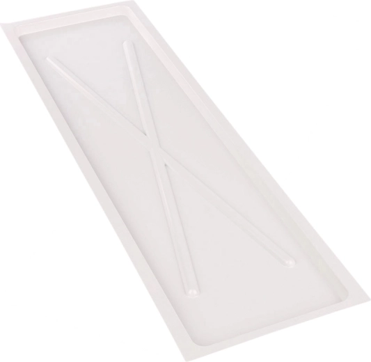 Metpol bandeja de goteo blanca estrecha 75 × 22,5 cm para escurridor de dos niveles de 80 cm