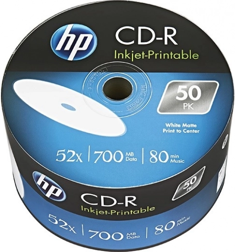 HP CD‑R 700 MB 52× printable, spindle 50 uds