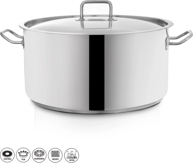Cacerola de acero inoxidable STOCK con tapa 22,3 l