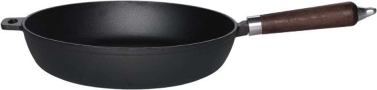 Sartén de hierro fundido Kitchisimo de 28 cm con mango de madera