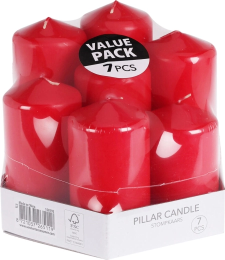 Juego de velas rojas – colección decorativa de 7 piezas