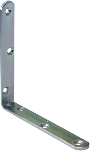 Escuadra de montaje con nervadura 140 × 18 × 3 mm, zincado blanco, 10 uds