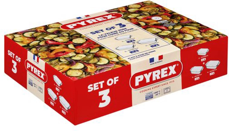 Juego de fuentes de vidrio PYREX de 2 l, 3 l y 4 l