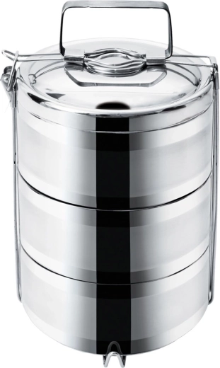Fiambrera térmica de acero inoxidable, 3 niveles, 3 × 1,1 l