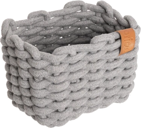 Cesta de almacenamiento de algodón Skandi gris 19,5 × 14 × 14 cm