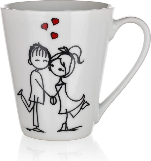 Taza de cerámica LOVE 330 ml – mezcla de diseños románticos