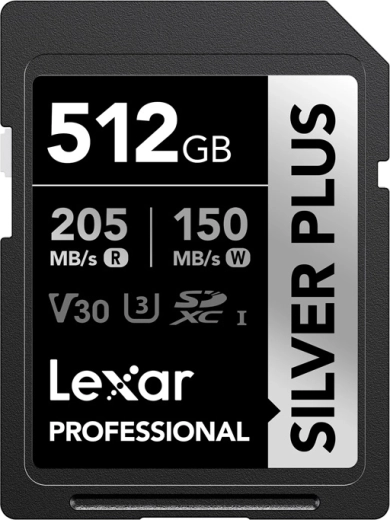 Tarjeta de memoria Lexar Professional Silver Plus SDXC 512 GB