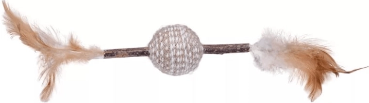 Quapas! juguete para gatos: varita con plumas y pelota de sisal