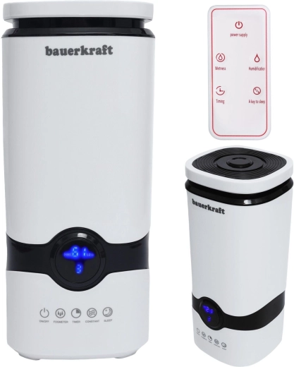 Bauerkraft humidificador de aire ultrasónico con filtro antical, temporizador y control remoto