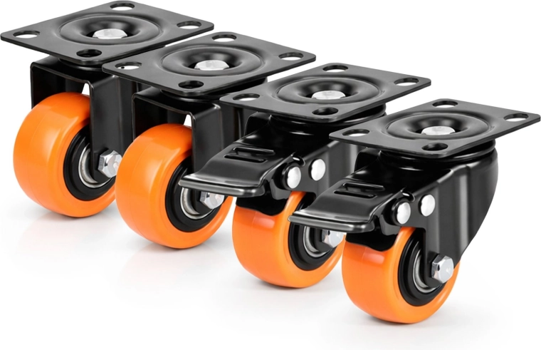 Ruedas giratorias de transporte RENEW FORCE juego de 4 uds con freno (2+2)