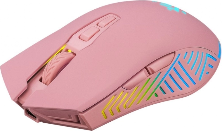 Ratón gaming inalámbrico Defender Pandora, 3200 DPI, 7 botones, rosa