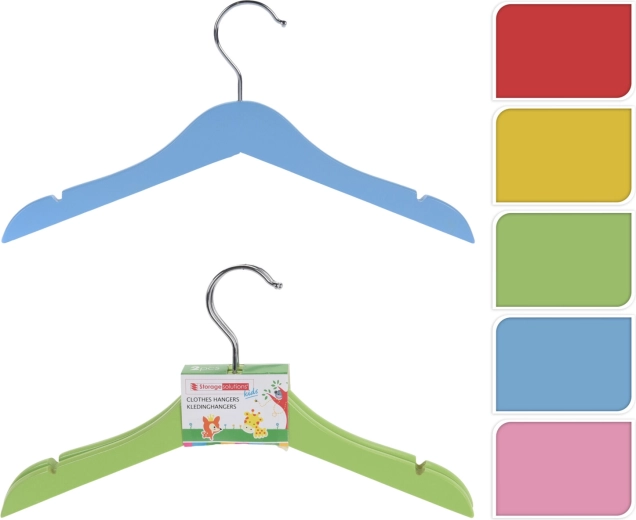 Juego de perchas infantiles de madera – 2 uds., de colores