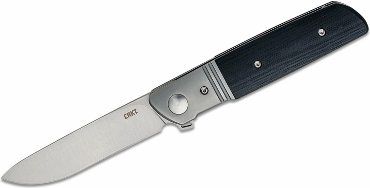 CRKT Bamboozled cuchillo de bolsillo negro con apertura asistida, D2, G10