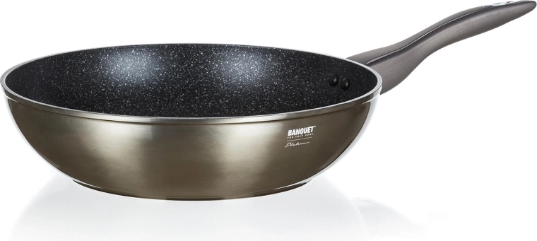 Sartén wok de 28 cm METALLIC PLATINUM con superficie antiadherente