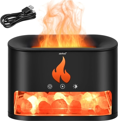 Difusor de aroma ultrasónico y humidificador de aire Zortiva 250 ml con efecto chimenea