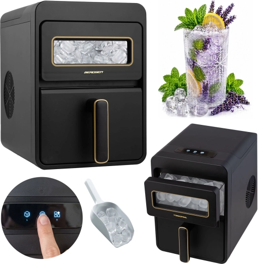Máquina de hielo Berdsen negra 1,1 l, 12 kg/24 h