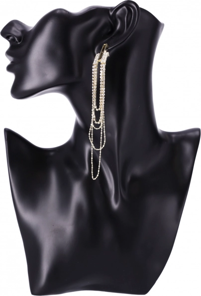 Pendientes largos dorados con cadenas