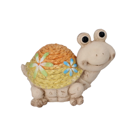 Figura decorativa de jardín de tortuga con caparazón trenzado