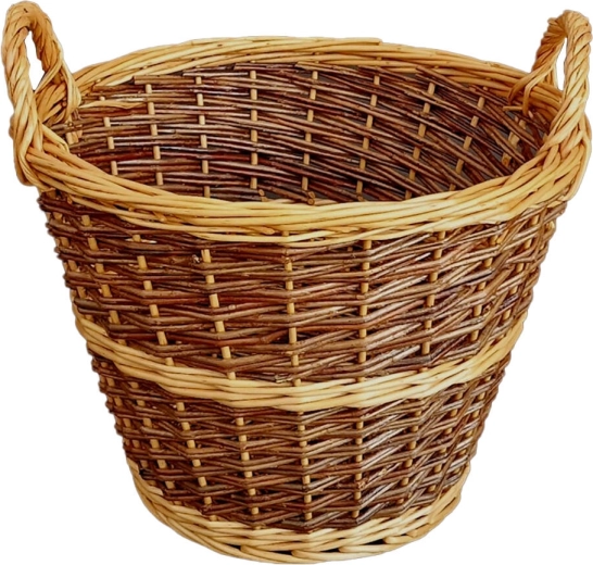 Cesto de mimbre sin pelar para hierba y fruta, diámetro 40 cm