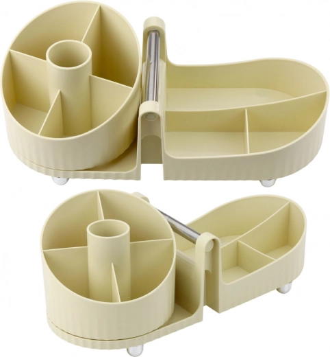 Organizador para cosmética y material de oficina con asa beige