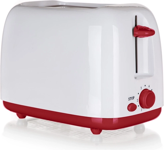 Tostadora para 2 tostadas blanco‑burdeos 650–750 W
