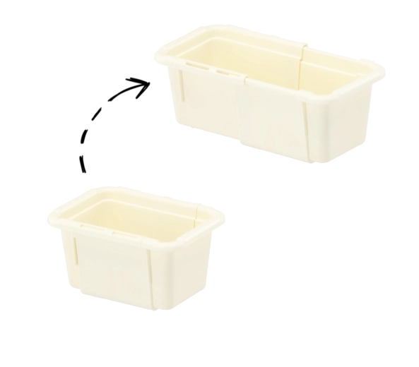 Contenedor MiniMax Organizer – caja modular extensible 12,5 × 9 × 7 cm, beige