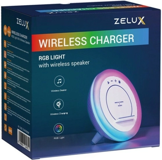 Zelux cargador inalámbrico, altavoz y iluminación RGB 3 en 1